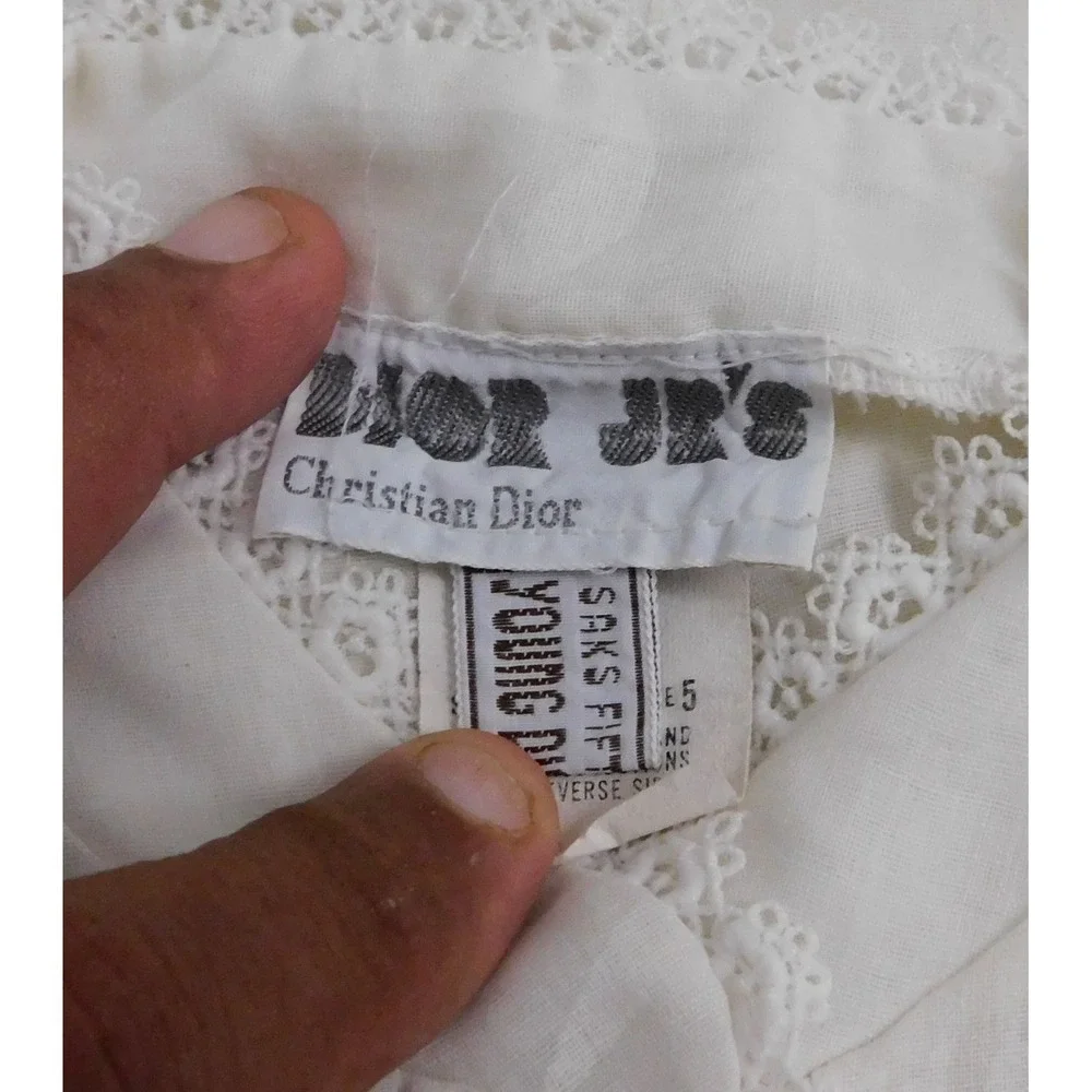 Christian Dior Jr's Nightgown‎ White Lace Collar Long Sleeve 58579 sz 5